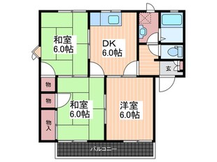 コーポ阿品　A棟の物件間取画像